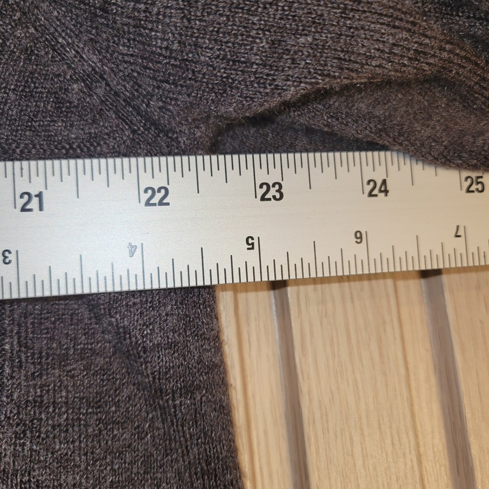 Geoffrey Beene Mens XL Brown Quarter Zip Sweater Acrylic G3G6057S Chocolate HT - Picture 9 of 10